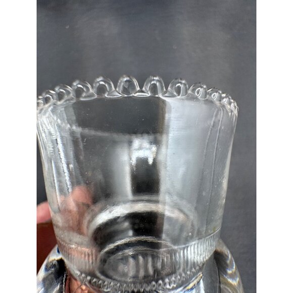 Vintage Pressed Crystal Bud Vase + Pressed Glass Toothpick Holder – Clear Glass - Picture 8 of 9